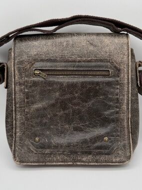 Castelli Men's Distressed Brown Leather Crossbody Bag